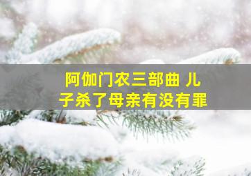 阿伽门农三部曲 儿子杀了母亲有没有罪